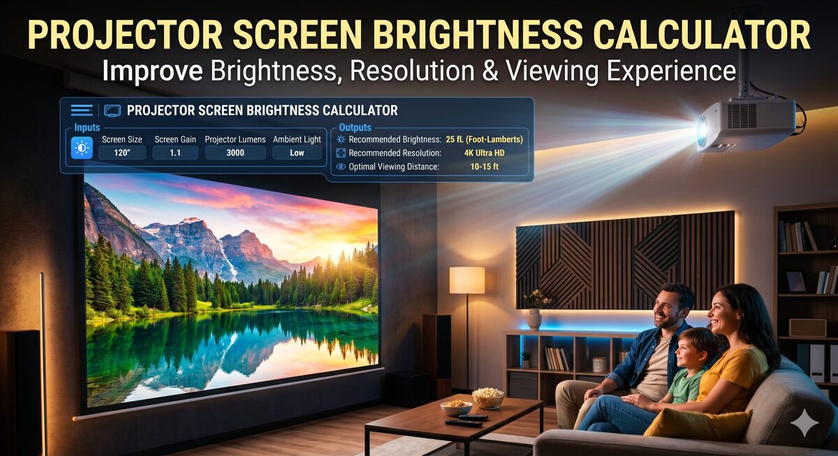 Projector Screen Brightness Calculator